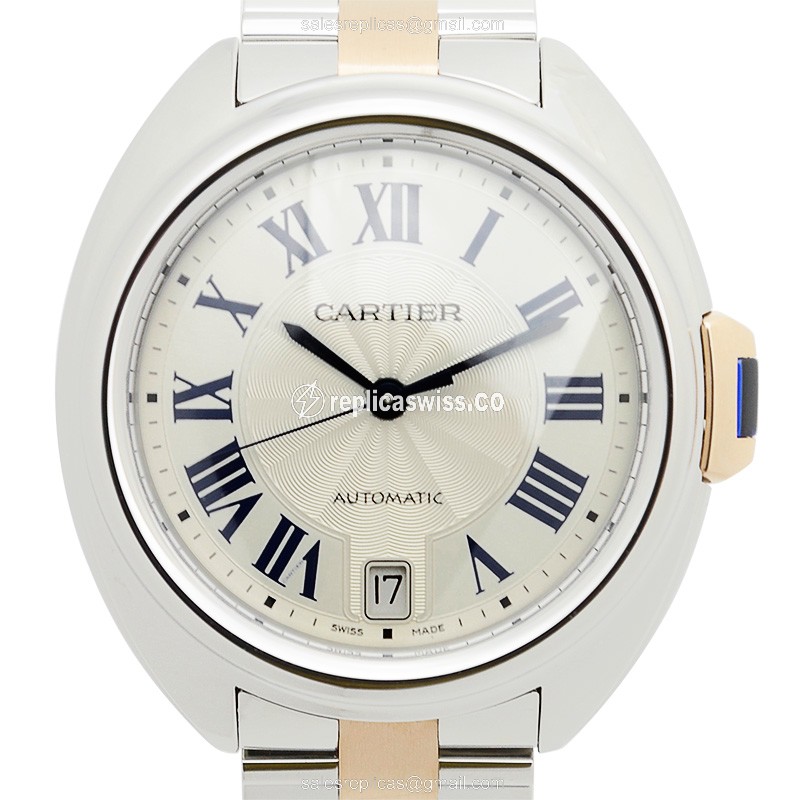 Luxurious Cartier Cle De Cartier Replica in Stainless Steel with Automatic Movement Silver Dial
