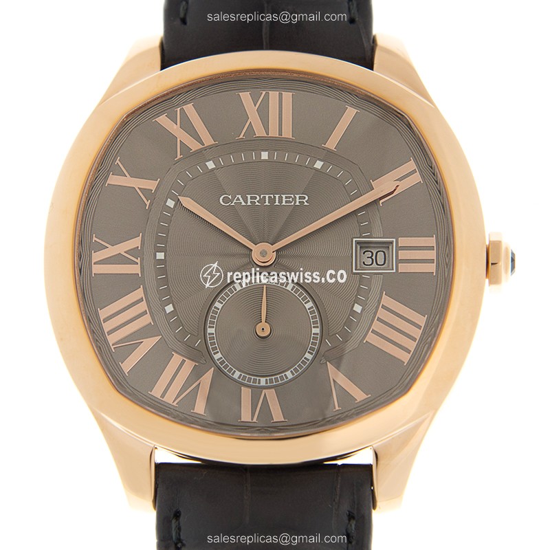 Luxurious Cartier Drive De Cartier Replica with Automatic Movement 18kt Rose Gold Case Watch