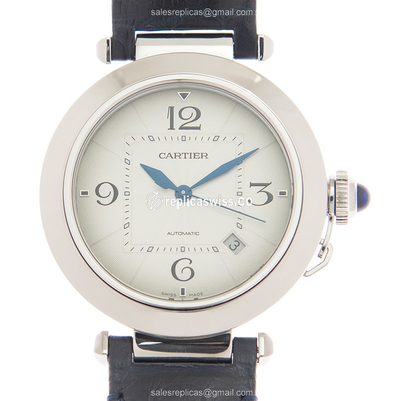 Luxurious Cartier Pasha De Cartier Replica with Automatic Movement & Silver Dial Watch