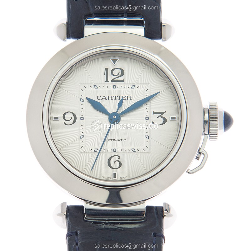 Luxurious Cartier Pasha De Cartier Replica with Automatic Movement Silver Dial Watch