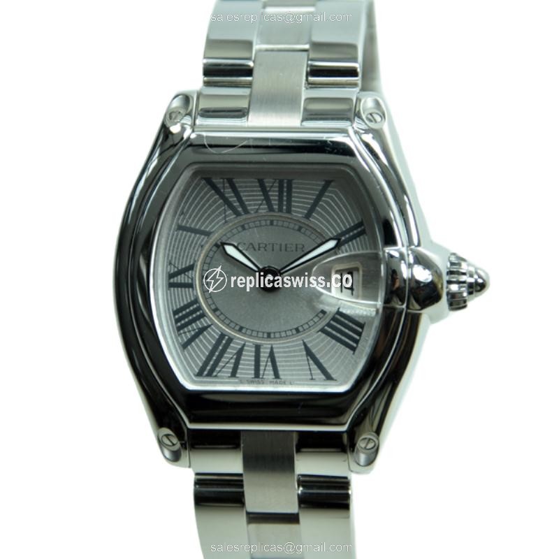 Luxurious Cartier Roadster W62016V3 Replica in Stainless Steel & Silver Dial Watch