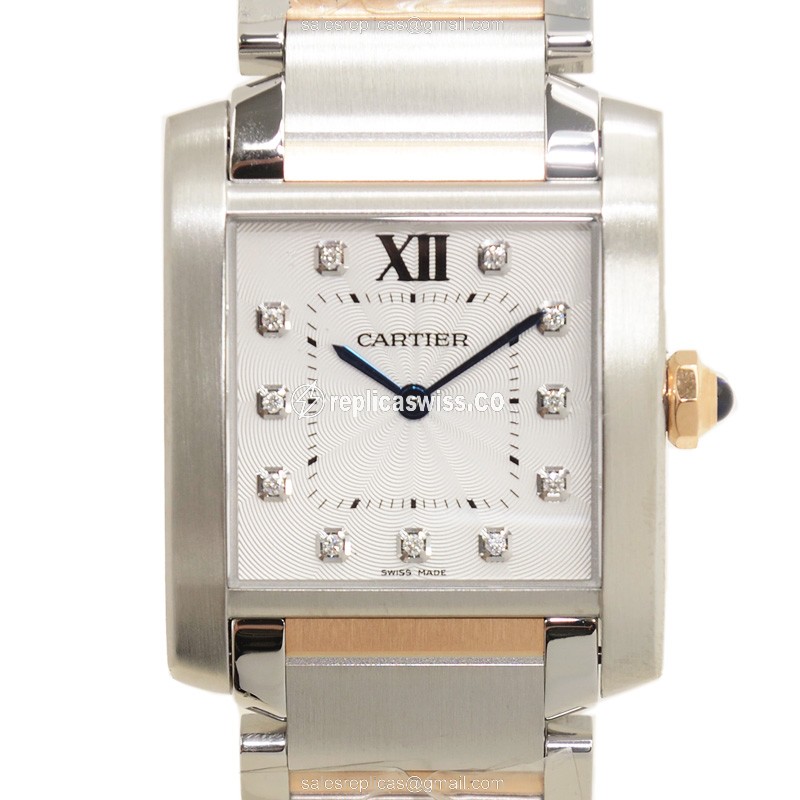 Luxurious Cartier Tank Quartz Replica with White Dial Steel Case, Exquisite Silver Clasp and