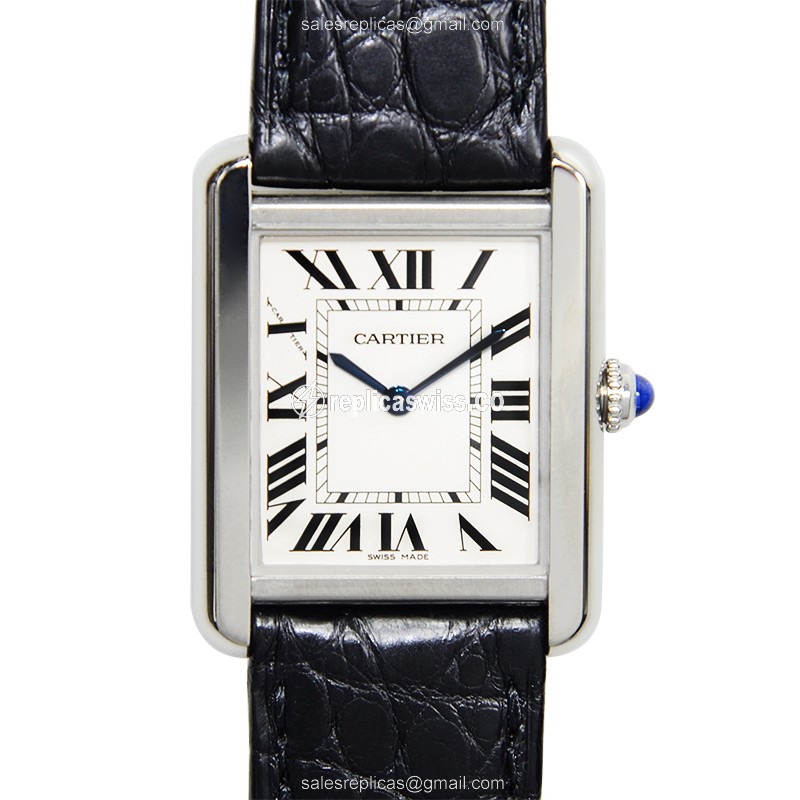 Luxurious Cartier Tank W5200005 Replica in Stainless Steel & Silver Dial Watch