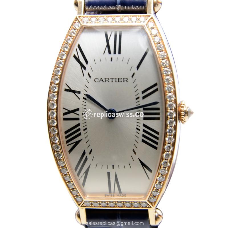 Luxurious Cartier Tortue WE400451 Replica in 18kt Rose Gold, Automatic Movement, White Dial