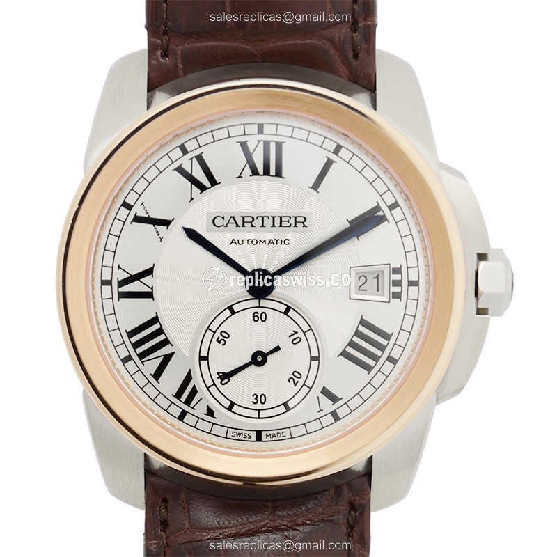Luxurious Cartier W2CA0002 Replica with Automatic Movement & Silver Dial, 18kt Rose Gold Case Watch