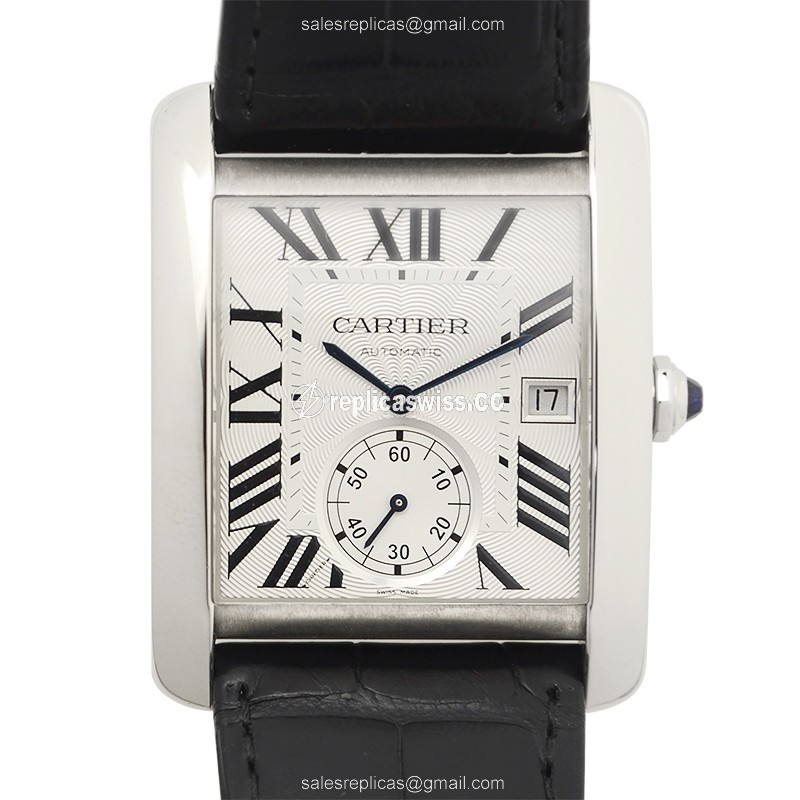 Luxurious Cartier W5330003 Tank Replica with Automatic Movement Silver Dial Watch