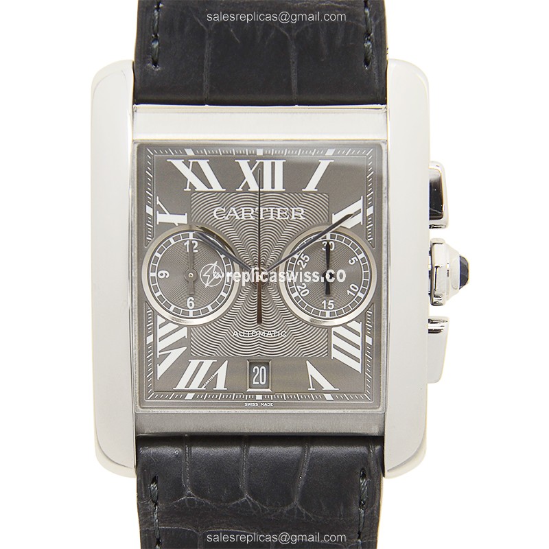 Luxurious Cartier W5330008 Tank Replica in Stainless Steel & Gray Dial, Automatic Movement Watch