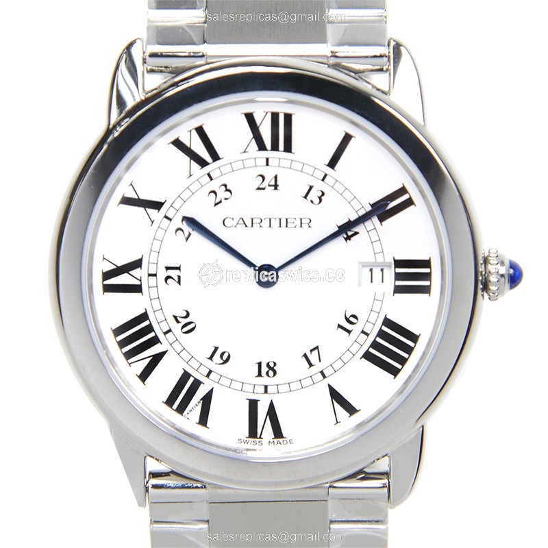 Luxurious Cartier W6701005 RONDE SOLO Replica in Stainless Steel Case & White Dial Watch