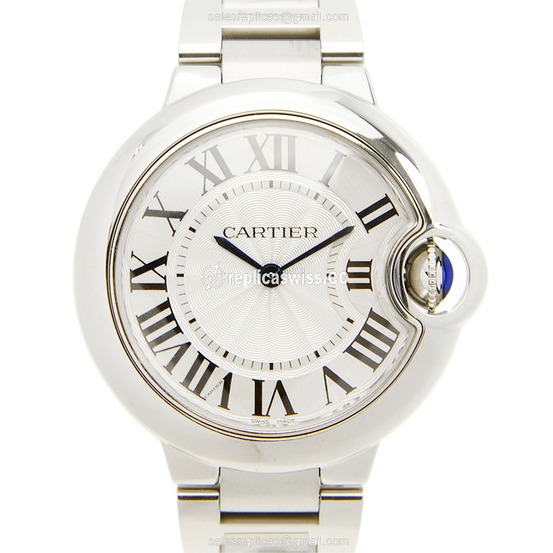 Luxurious Cartier W6920084 BALLON BLEU Replica with Silver Dial Stainless Steel Case Watch