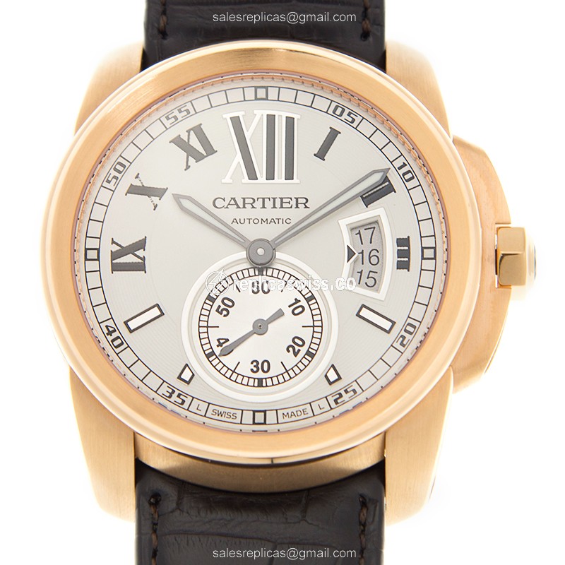 Luxurious Cartier W7100009 Replica in 18kt Gold with Automatic Movement White Dial Watch