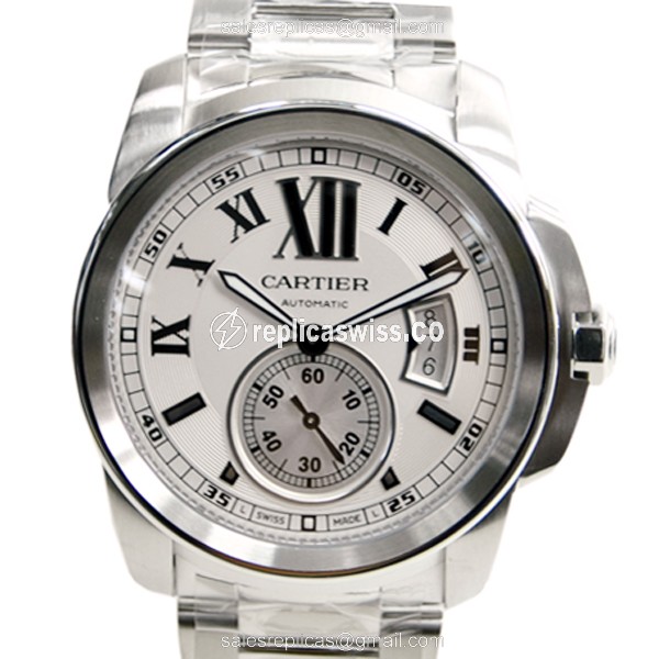 Luxurious Cartier W7100015 Replica with White Dial Stainless Steel Case Watch