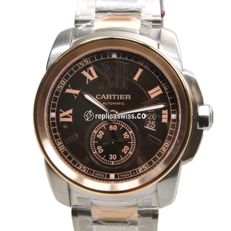 Luxurious Cartier W7100050 Replica in 18kt Steel Rose Gold, Automatic Movement, Brown Dial Watch