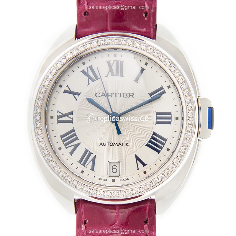 Luxurious Cartier WJCL0014 Cle De Cartier Replica with Automatic Movement 18kt White Gold Case