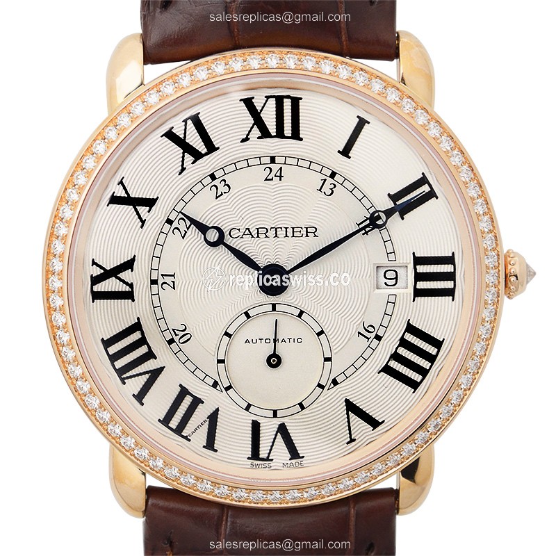 Luxurious Cartier WR007017 RONDE LOUIS CARTIER Replica in 18kt Rose Gold, Automatic Movement, and