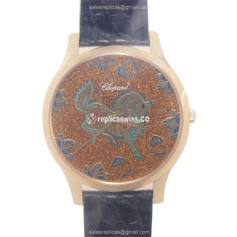 Luxurious Chopard L.U.C 161902-5052 Replica Watch | Automatic, 18kt Gold Case, Black Alligator Strap