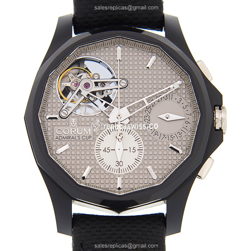 Luxurious Corum Admirals Cup Replica Watch | Automatic Movement, Gray Dial & Canvas Strap