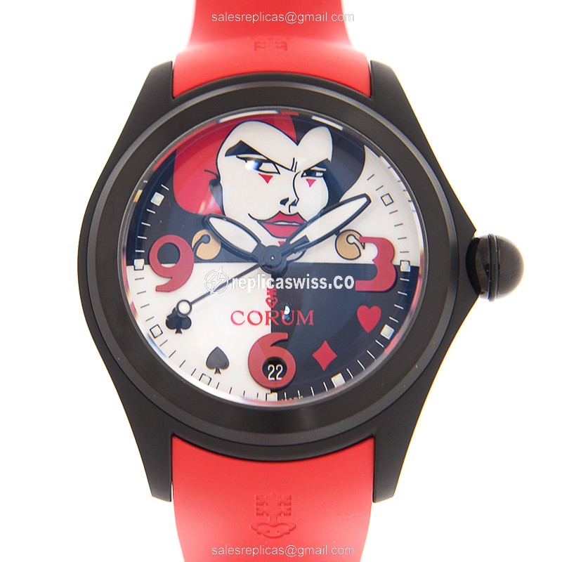 Luxurious Corum Bubble Replica with White Dial & Rubber Strap, Automatic Movement Watch