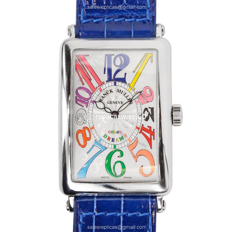 Luxurious Franck Muller 1000 SC COL DR Long Island Replica in Stainless Steel & Silver Dial Watch