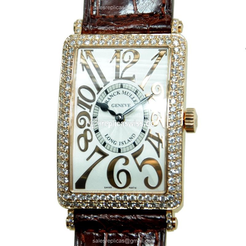 Luxurious Franck Muller 1000SCD5N LONG ISLAND Automatic Watch | 18kt Rose Gold Case | Silver Dial