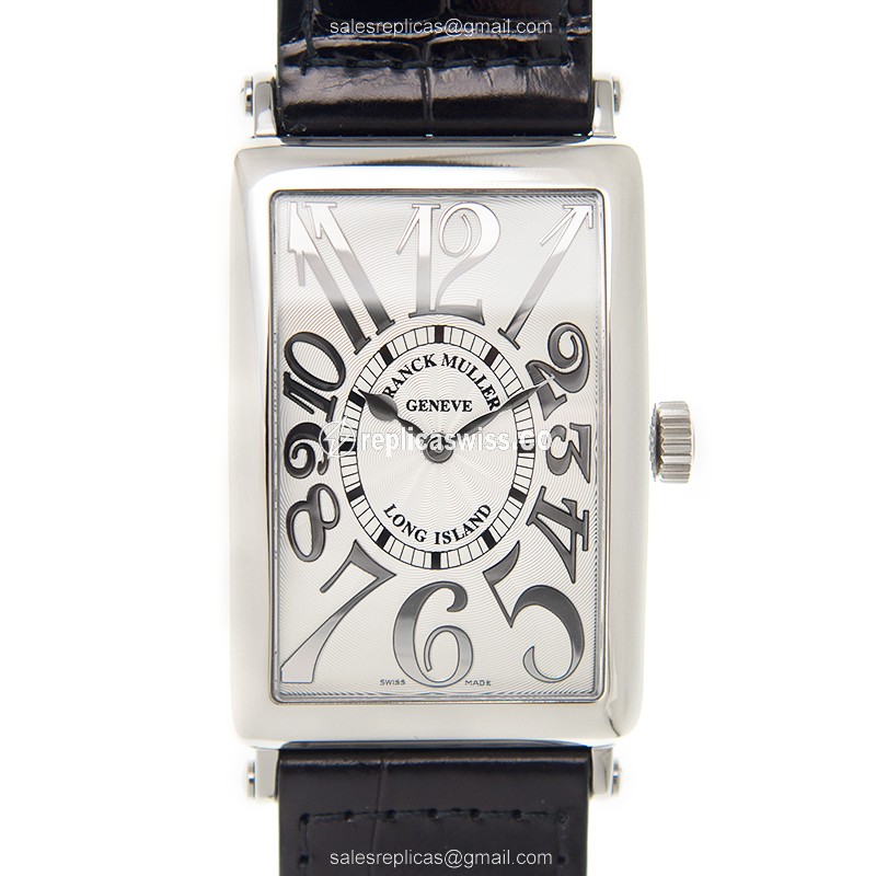 Luxurious Franck Muller 1002 QZ REL Long Island Replica, Silver Dial, Alligator Strap Watch
