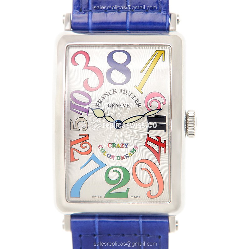 Luxurious Franck Muller 1200 CH COL DRM Ladies Replica, White Dial, Stainless Steel Case, Alligator