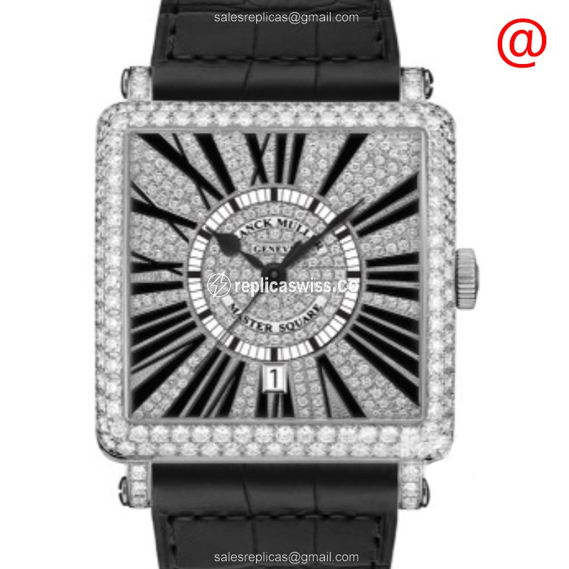 Luxurious Franck Muller 6000 H SC DT Master Square Replica, Automatic Movement, 18kt White Gold