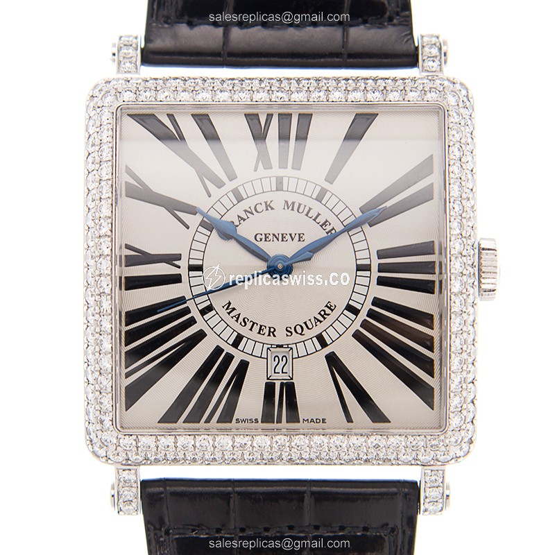 Luxurious Franck Muller 6000 K SC DT R D Replica with Silver Dial & Alligator Strap, Automatic