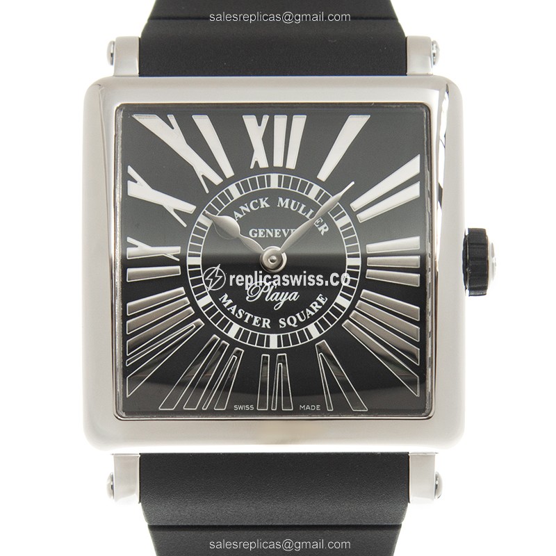 Luxurious Franck Muller 6002 M QZ REL R PLY Replica Watch | Black Dial, Stainless Steel Case