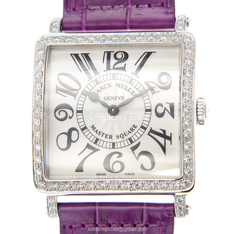 Luxurious Franck Muller 6002 Master Square Replica, Stainless Steel Case with Diamond Accents