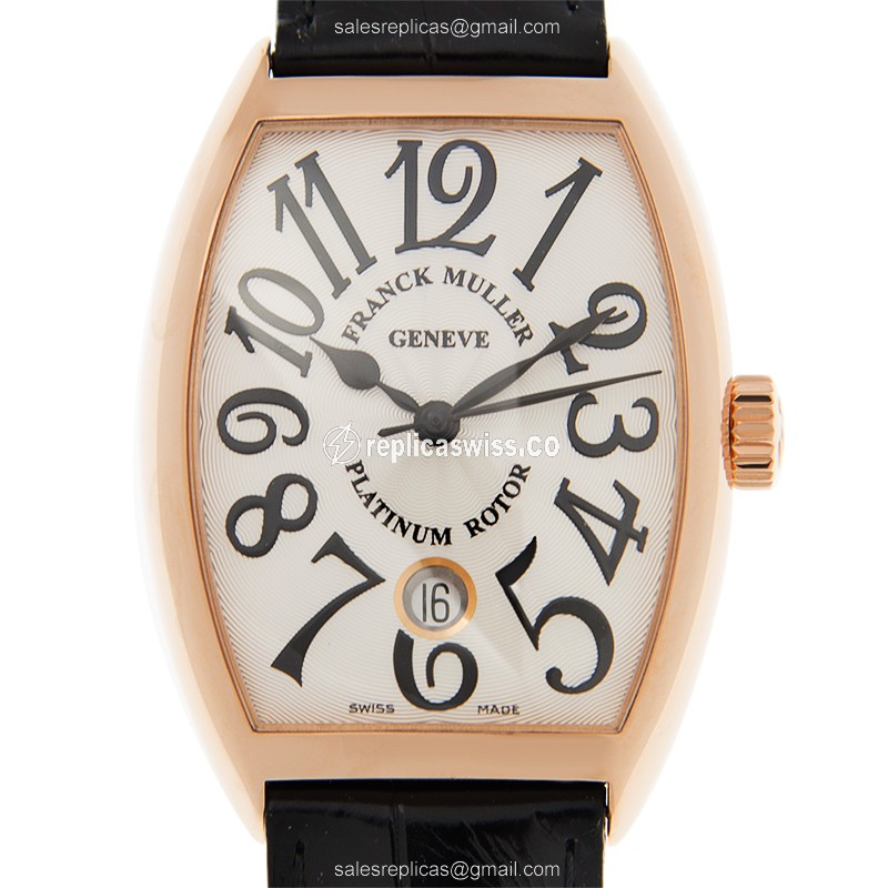 Luxurious Franck Muller 7851 SC DT Watch with White Dial 18kt Gold Case, Automatic Movement