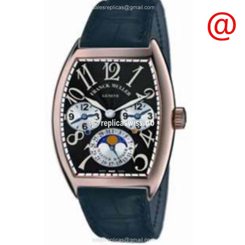 Luxurious Franck Muller 7880 MB L DT Curvex Automatic, Black Dial, 18kt Rose Gold Case Watch