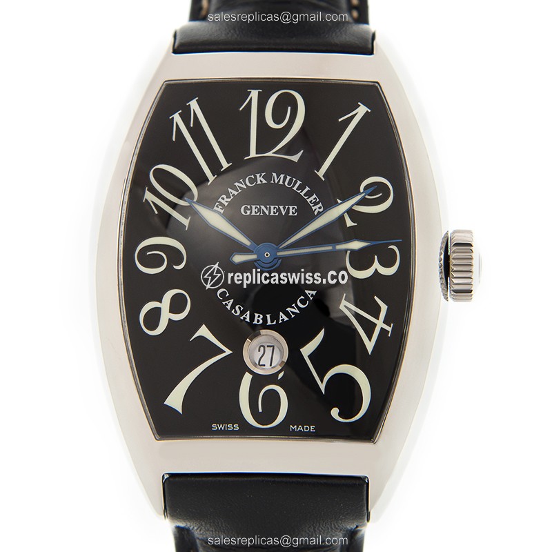Luxurious Franck Muller 8880 C DT CASA BLANCA Replica, Black Dial, Automatic Movement, Stainless