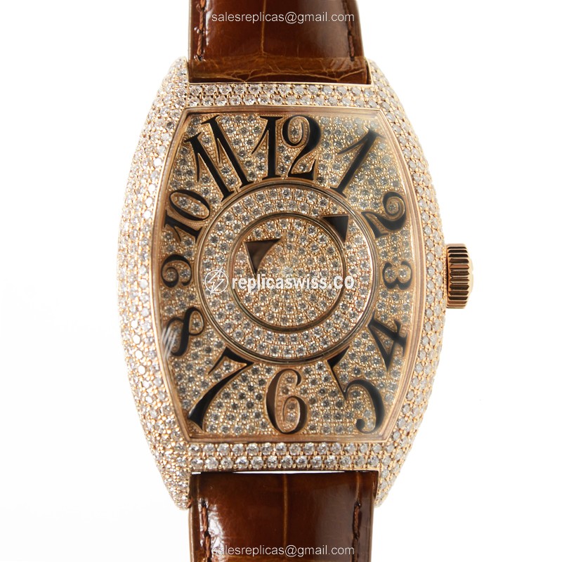 Luxurious Franck Muller 8880 DM D CD Replica in 18kt Rose Gold, Automatic Movement, Exquisite
