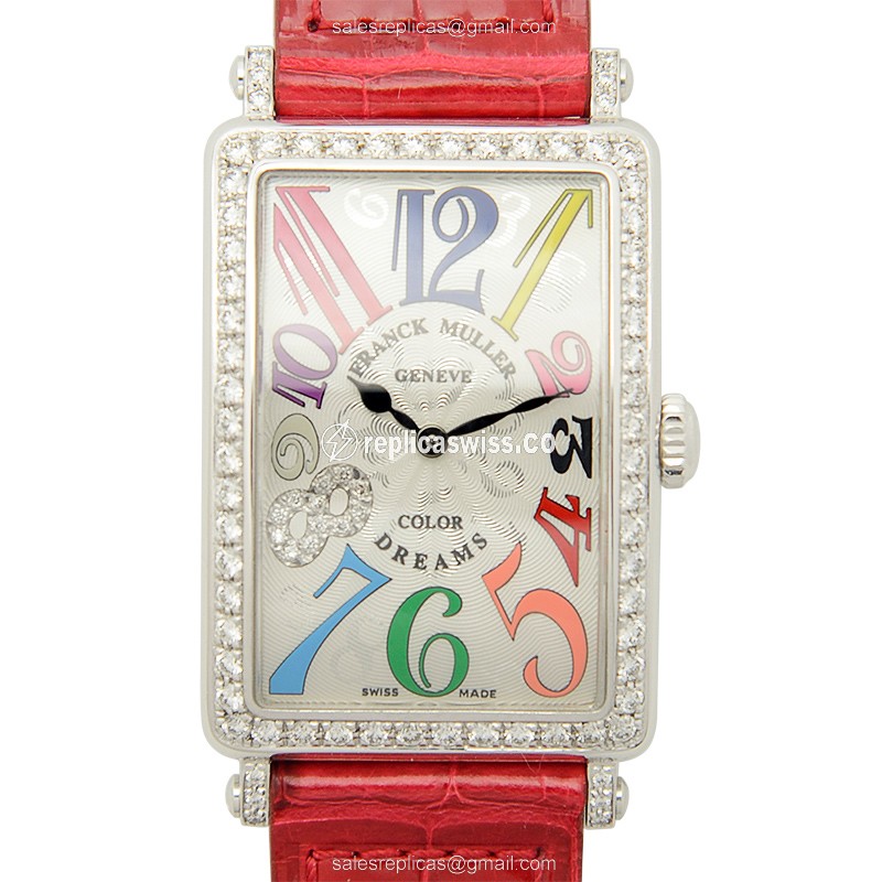 Luxurious Franck Muller 952 Long Island Replica in Stainless Steel & Diamond Accents, Automatic