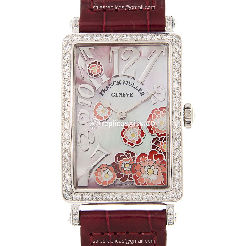 Luxurious Franck Muller 952 QZ Long Island Replica in White Dial & Stainless Steel Case Watch