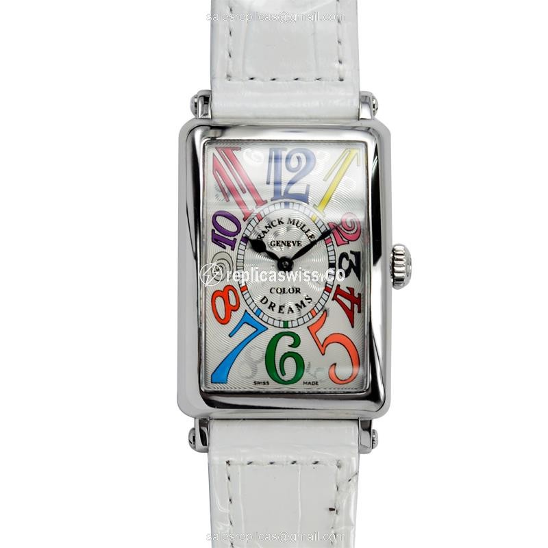 Luxurious Franck Muller 952 QZ Replica in Silver Dial, Stainless Steel Case, Alligator Strap Watch