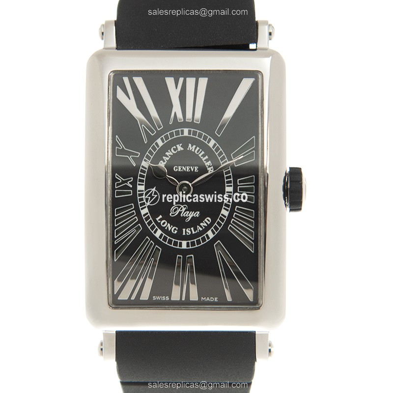 Luxurious Franck Muller 952QZ Long Island Replica in Black Dial Stainless Steel Case Watch