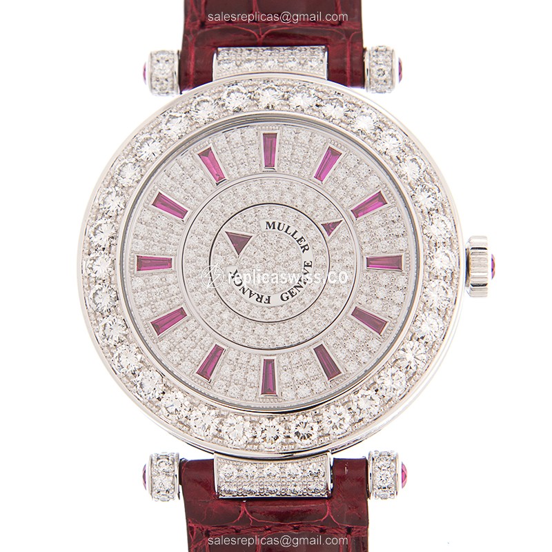 Luxurious Franck Muller DM 42 D 1R CD Replica in 18kt White Gold, Automatic Movement & Silver Dial