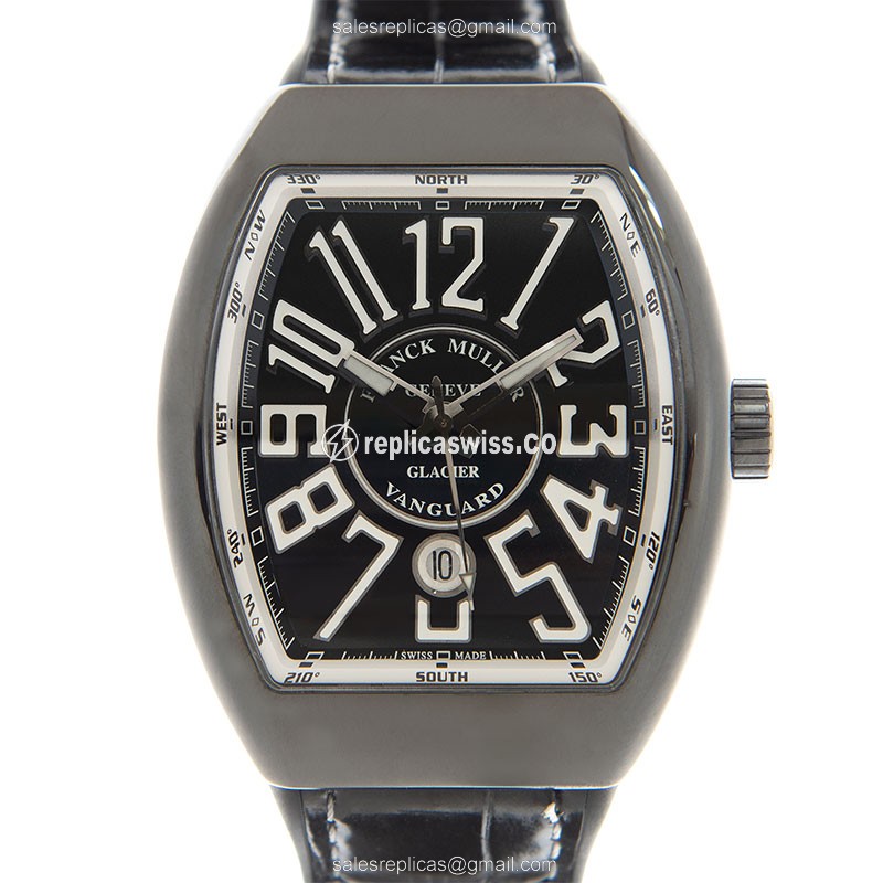 Luxurious Franck Muller V 45 SC DT GLACIER Vanguard, Automatic Movement, Black Dial & Carbon Fiber