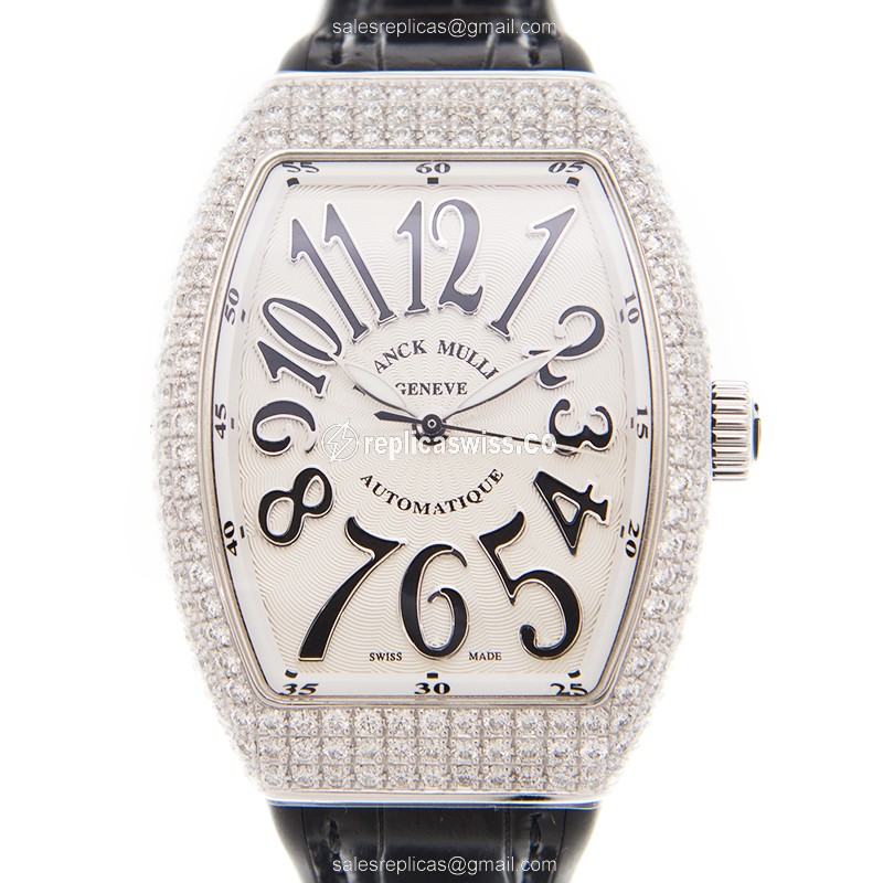 Luxurious Franck Muller V35 SC Vanguard Automatic in White Dial Stainless Steel Case Watch