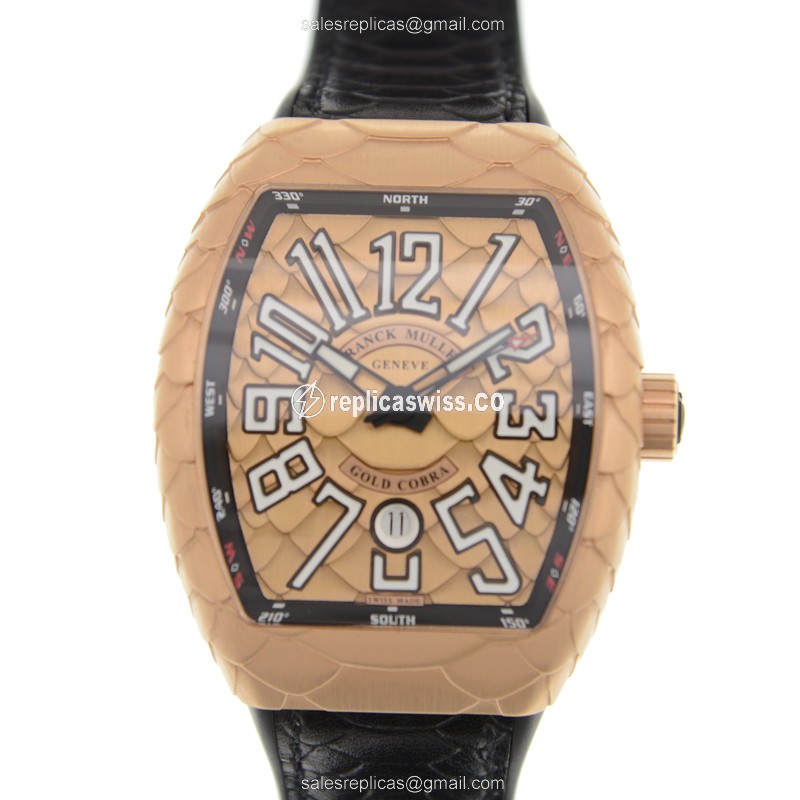 Luxurious Franck Muller V45 Cobra Watch | Automatic Movement | 18kt Gold Case