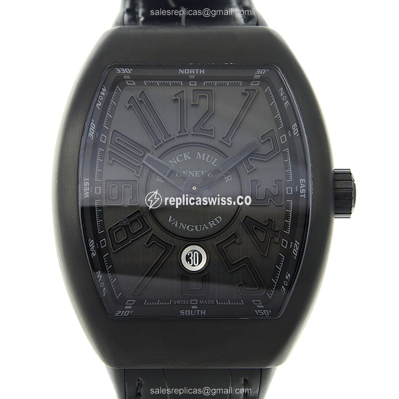Luxurious Franck Muller V45 SC Titanium Replica Watch | Black Dial & Alligator Strap