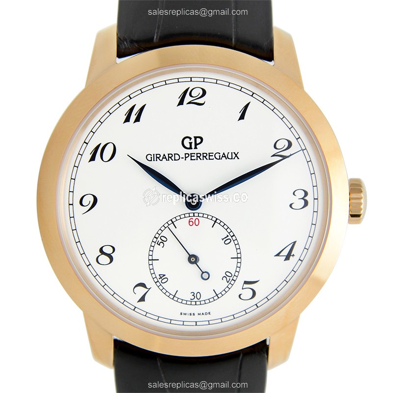 Luxurious Girard Perregaux 1966 Automatic Replica with 18kt Gold Case White Dial Watch