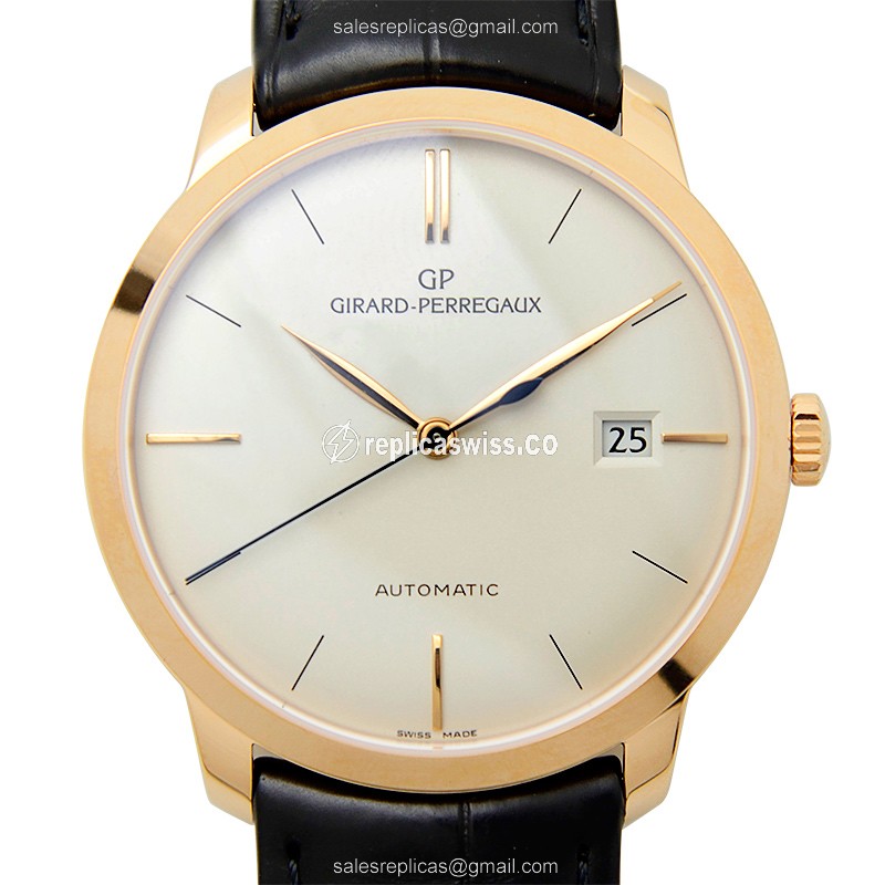 Luxurious Girard Perregaux 1966 Replica with Automatic Movement & 18kt Rose Gold Case Watch