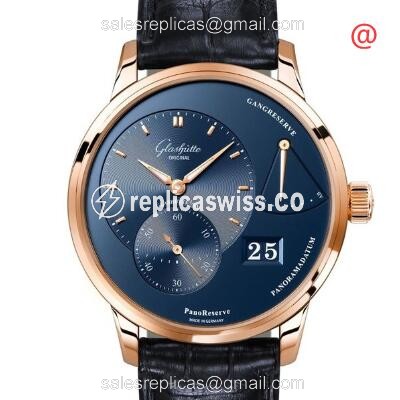 Luxurious Glashutte 1-65-01-04-15-01 Replica with Blue Dial & 18kt Gold Case Watch