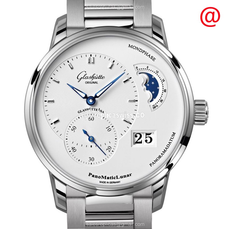 Luxurious Glashutte PANO Automatic Steel Replica, Silver Dial & Clasp, Sapphire Crystal Watch
