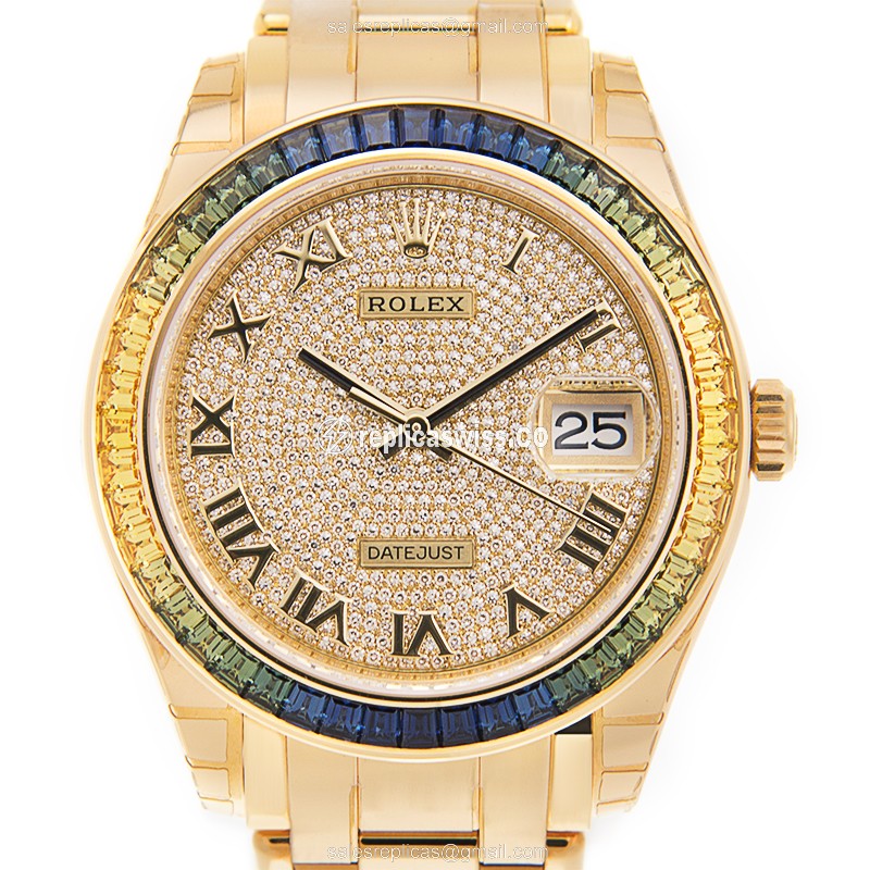 Luxurious Gold & Diamond Clasp Rolex DATEJUST 86348SAB Replica, Automatic Movement Watch