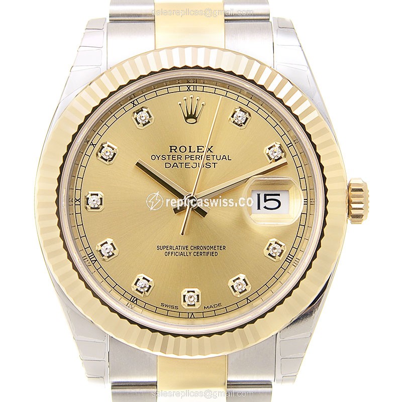 Luxurious Gold & Steel Rolex 126333-0011 DATEJUST Replica, Automatic Movement, 18kt Gold Case Watch