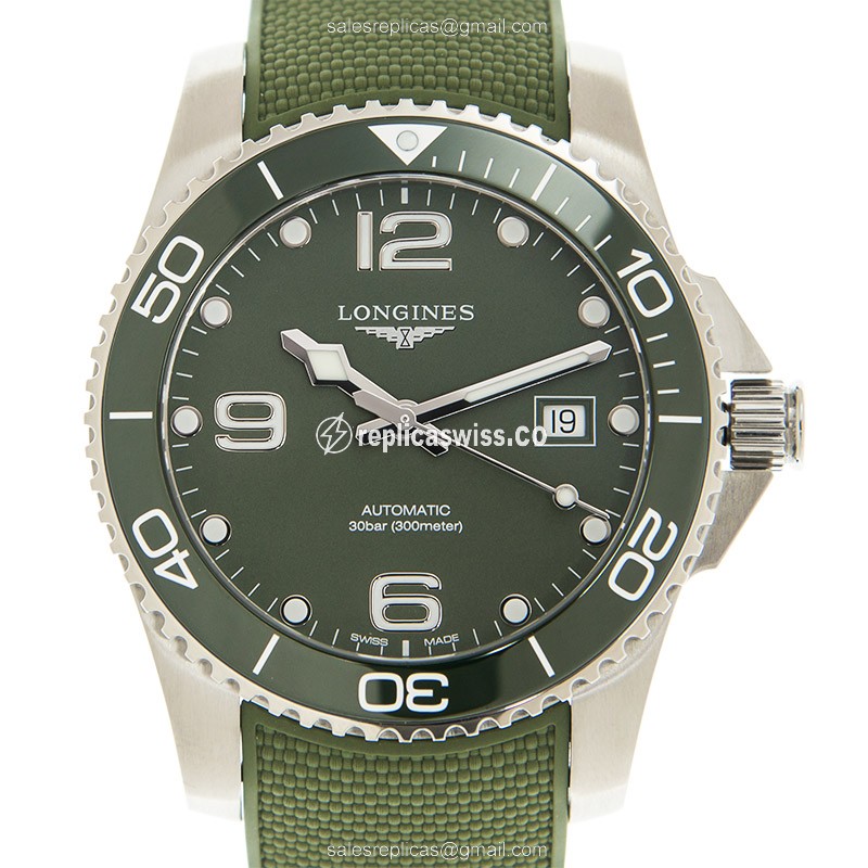 Luxurious Green Dial Longines Conquest Replica, Automatic Movement, Stainless Steel Case Watch