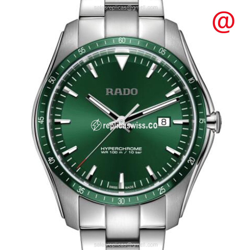Luxurious Green Dial Rado R32502313 Quartz Replica in Stainless Steel & Gold Strap Watch